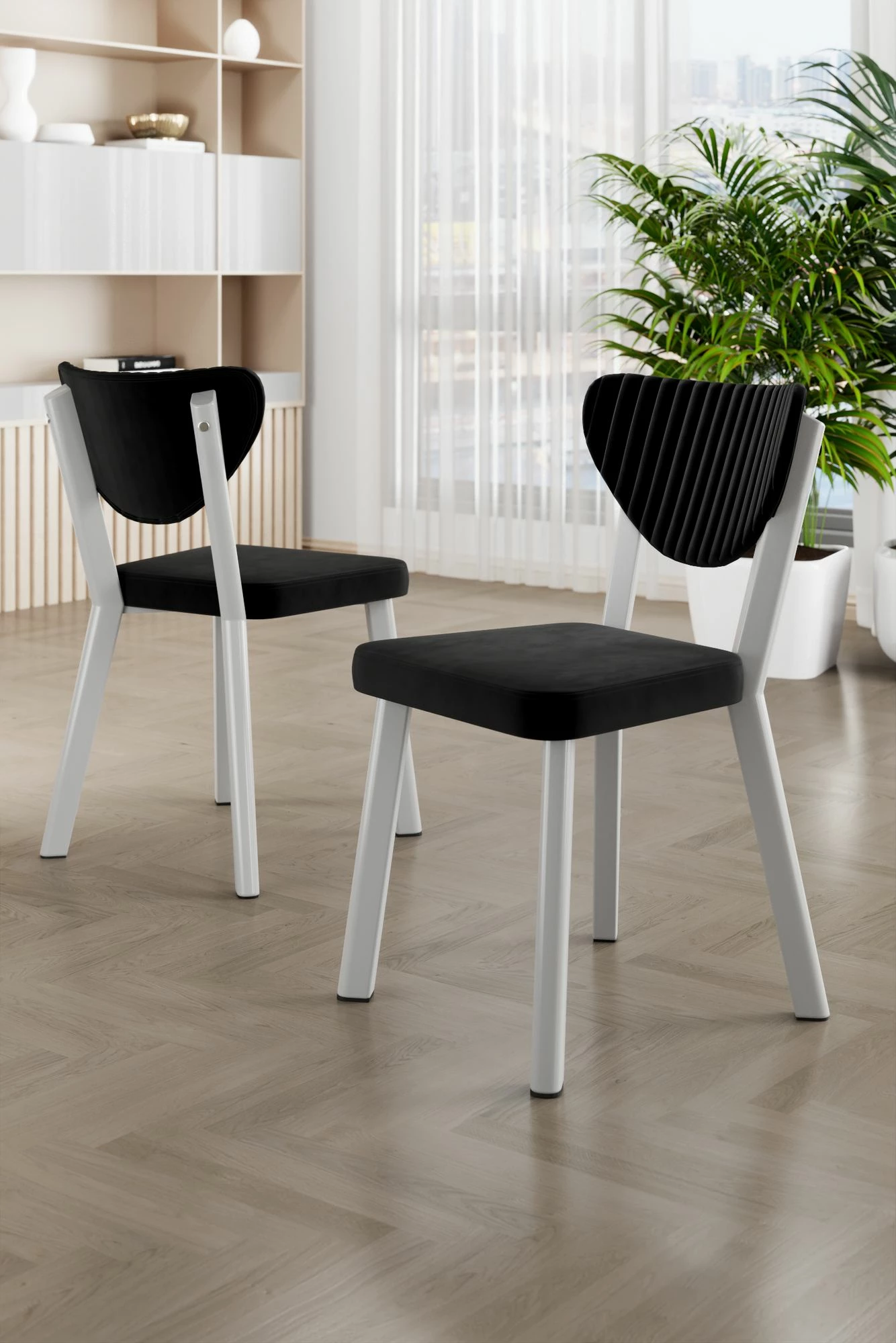 Set karrigash (6 copë) Hanah Home, Arfe, e zezë, e bardhë