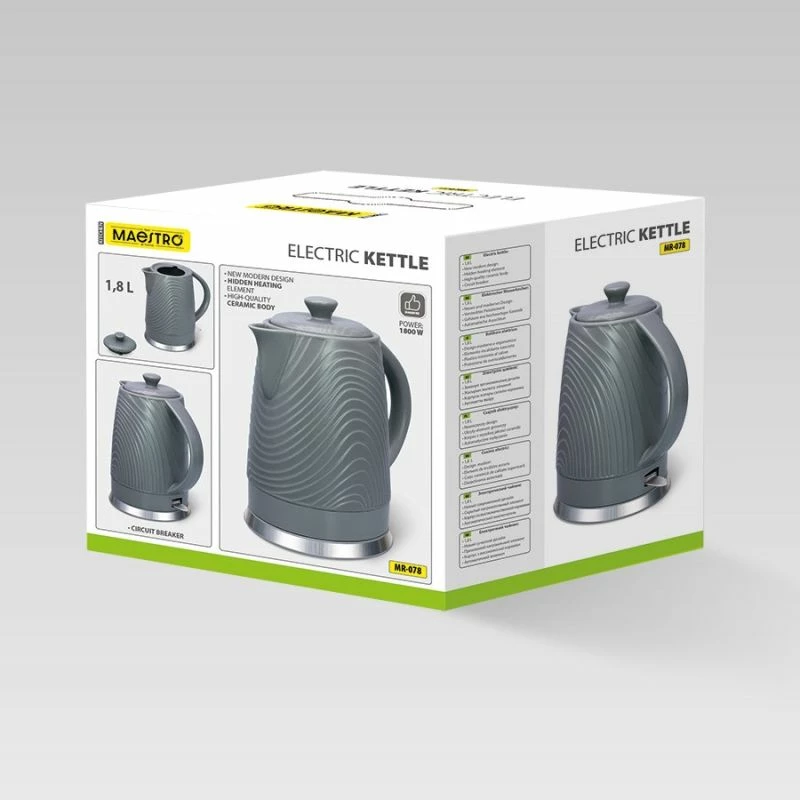 Çajnik elektrik MAESTRO MR-078, 1.8l, gri