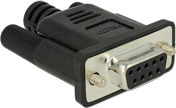 Adapter loopback RS-232 DeLOCK 65843, DB9, zi/argjendtë