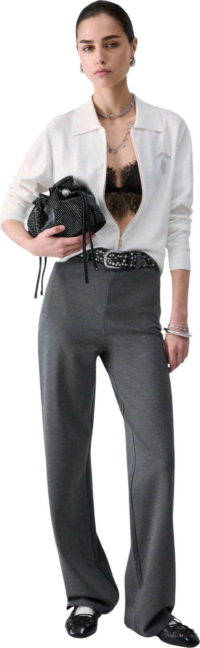Pantallona për femra Liu Jo PANTS TF6019 J3970, gri [Madhësia: M]