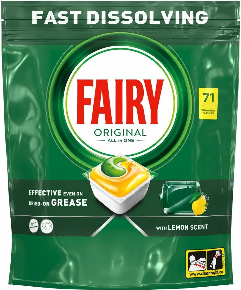 Kapsula për enëlarëse Fairy Original All In One 71 copë, aromë limoni