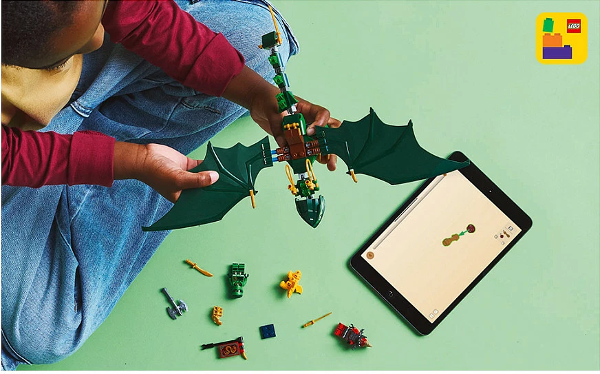 Set ndërtimi LEGO Ninjago 71829 Lloyd Green Forest Dragon 128 pjesë