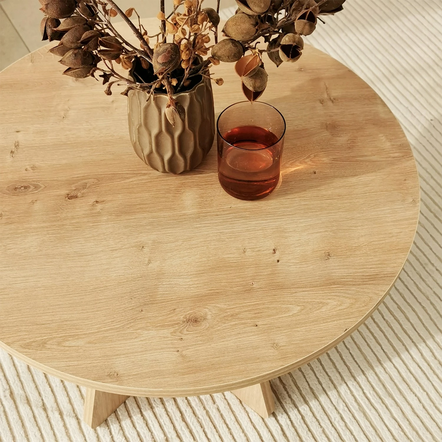 Tavolinë kafeje Hanah Home, kërpudhë, ngjyrë lisi safir