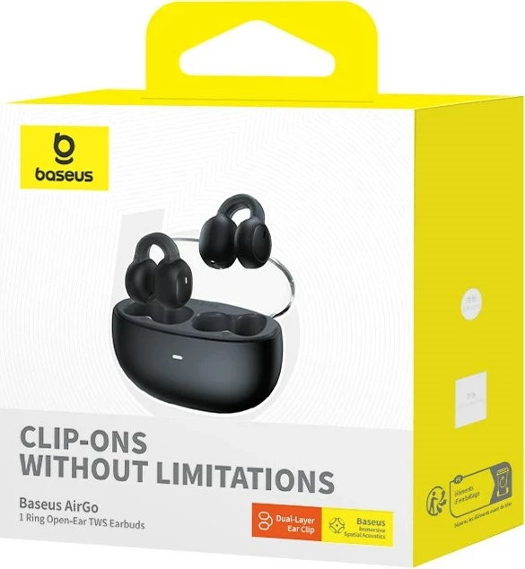 Kufje Baseus AirGo 1 Ring, True Wireless Stereo, Bluetooth, Të zeza