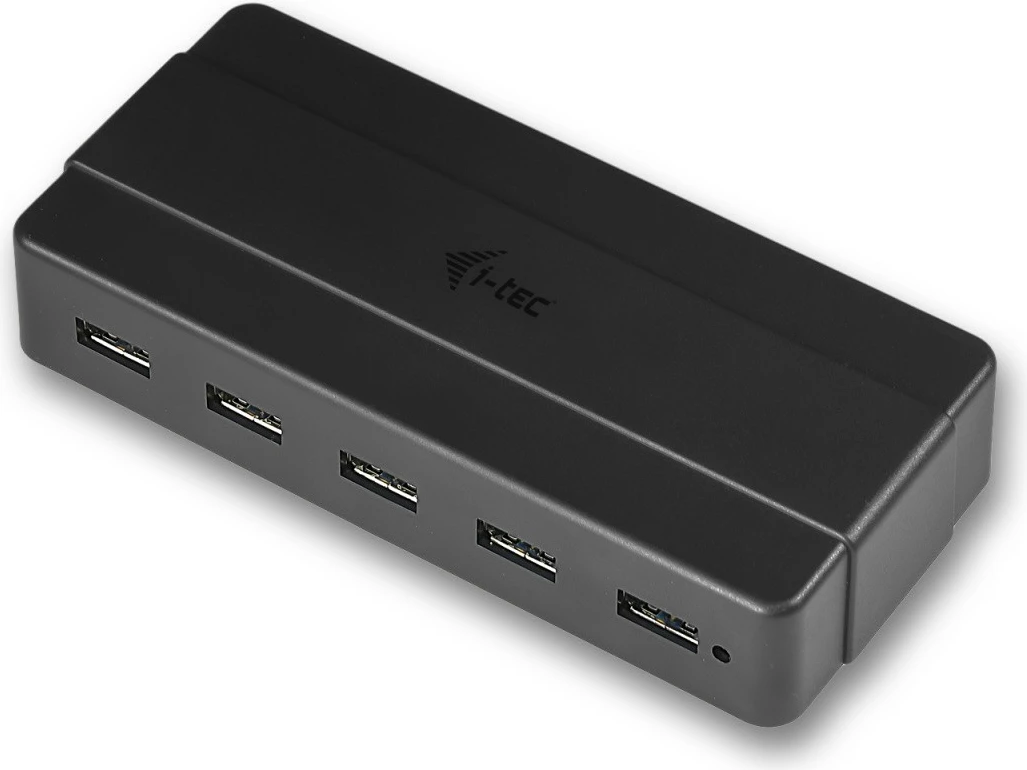 Kasë USB HUB i-tec U3HUB742, 7 porta USB 3.0, me adapter rryme, e zezë