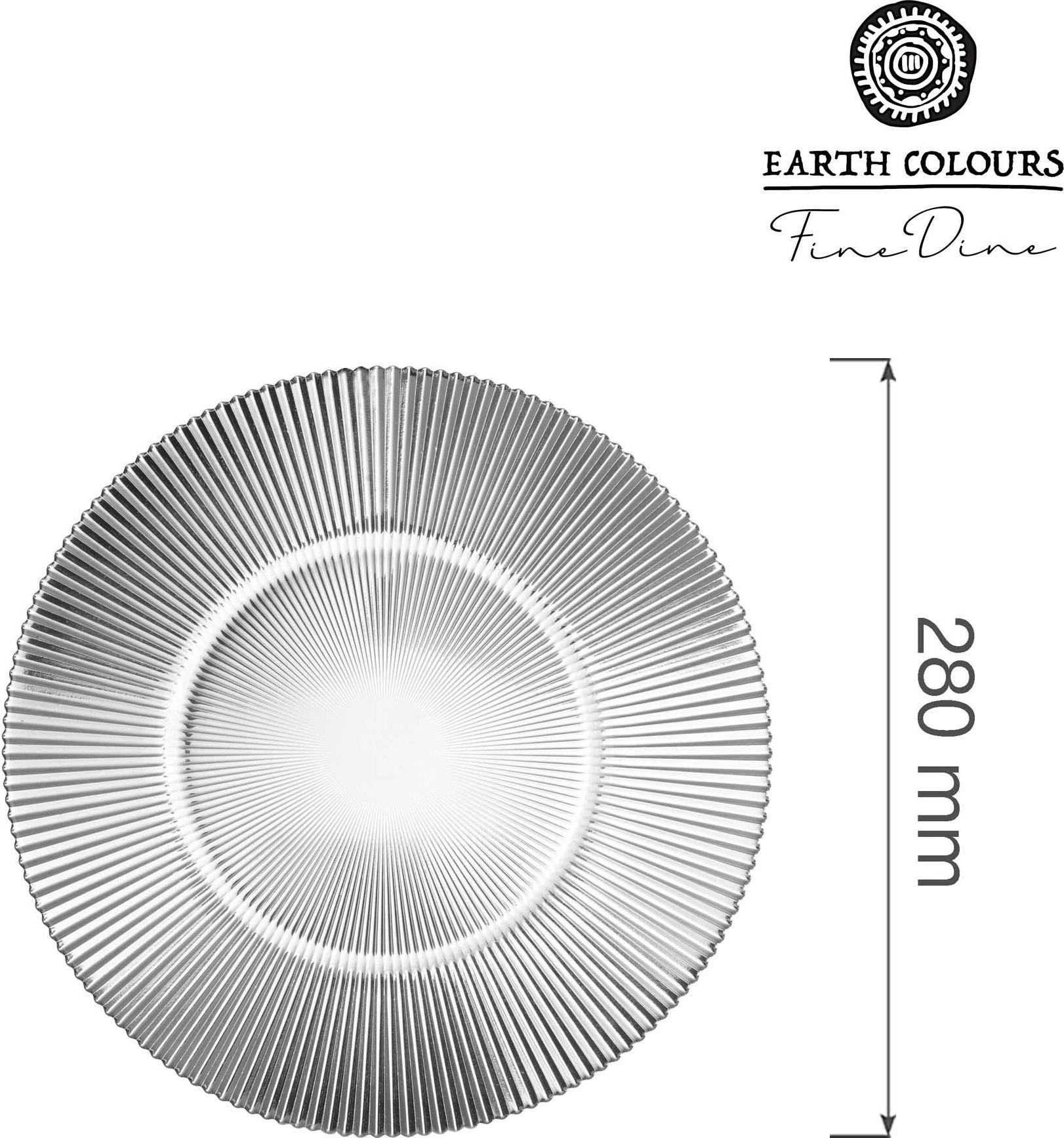 Pjatë e sheshtë Fine Dine Aura, Ø280 mm, qelq, transparente, set 6 copë