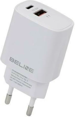 Karikues muri Beline BLN2CB20, 20W, 1x USB-C, 1x USB-A, Bardhë