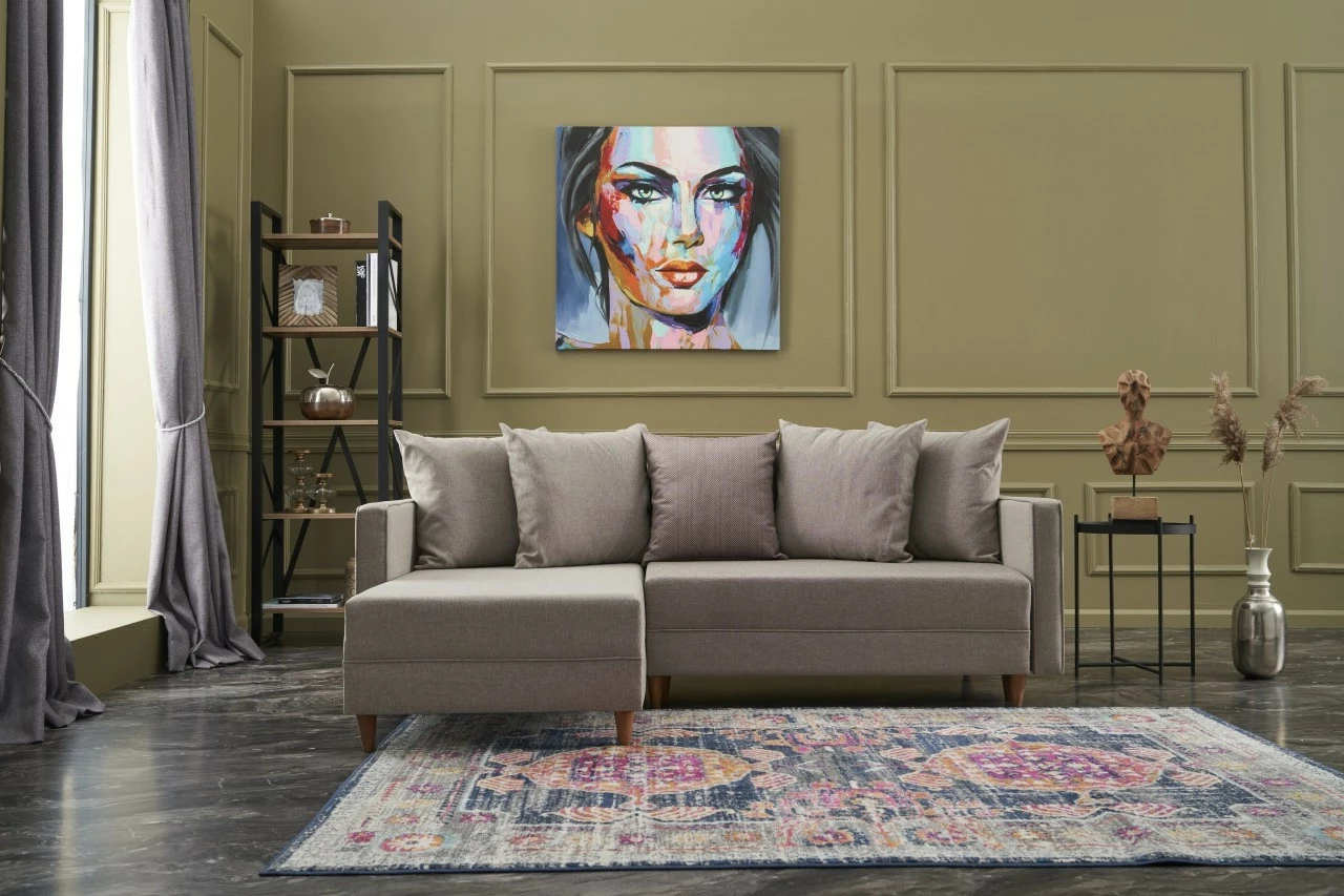 Kënd-sofë krevati Atelier del Sofa, Aydam majtas, krem