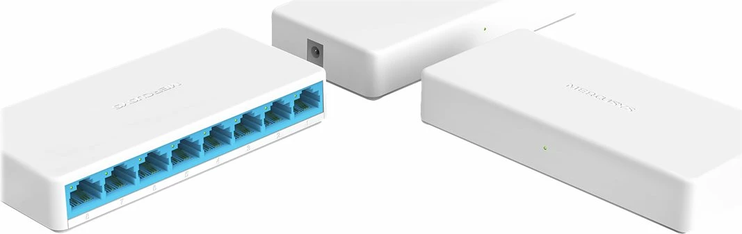 Switch Mercusys MS108, 8 porta, Fast Ethernet, i bardhë