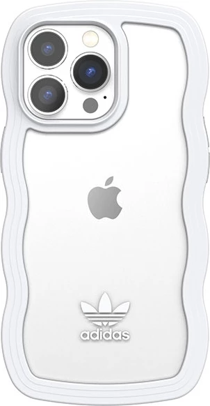 Mbështjellës Adidas OR Wavy për iPhone 13/13 Pro, 6.1", silikon, bardhë-transparente