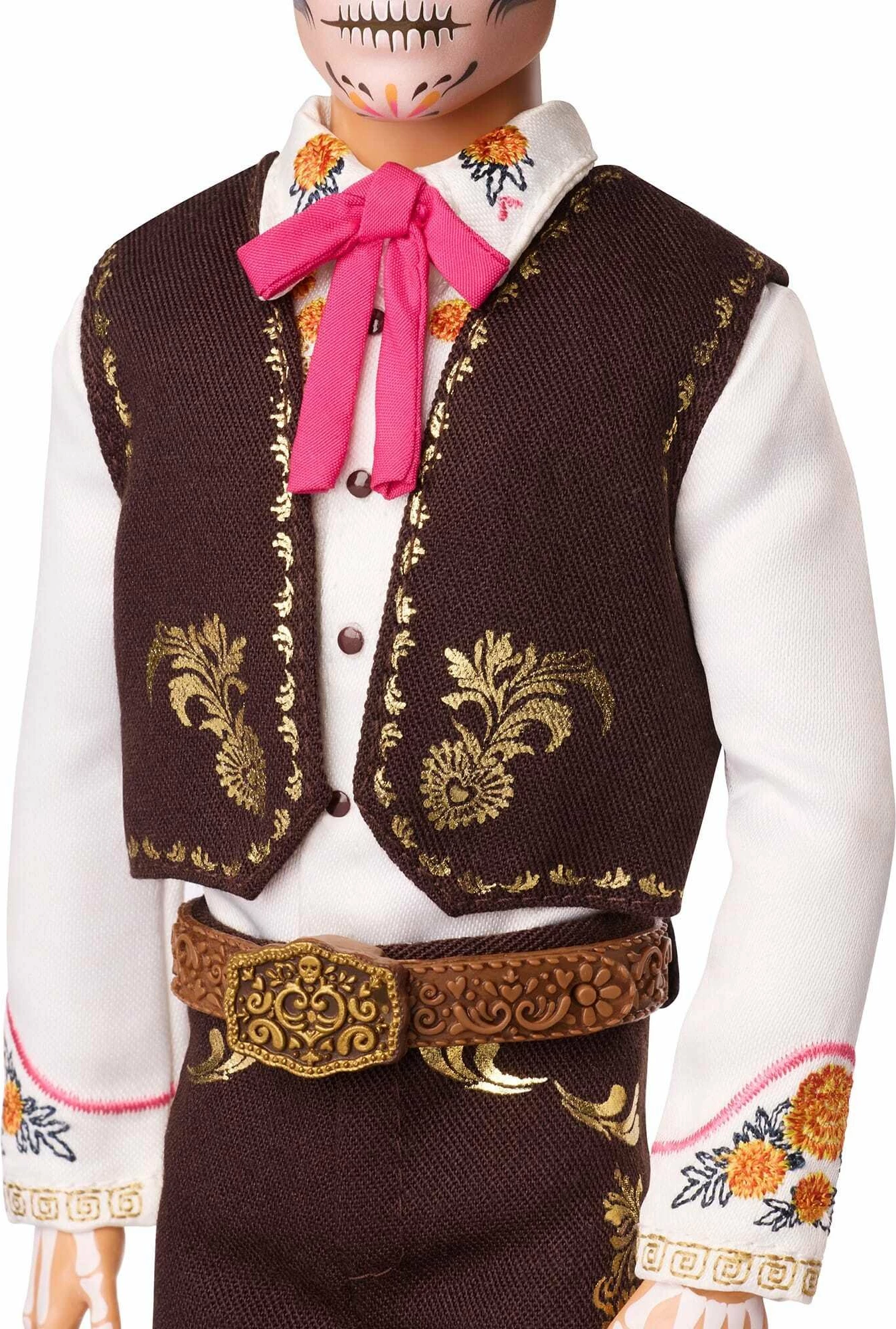 Kukull koleksionuese Ken Mattel Signature Dia De Muertos 2025 JBJ06 me aksesorë, certifikatë autenticiteti dhe stand