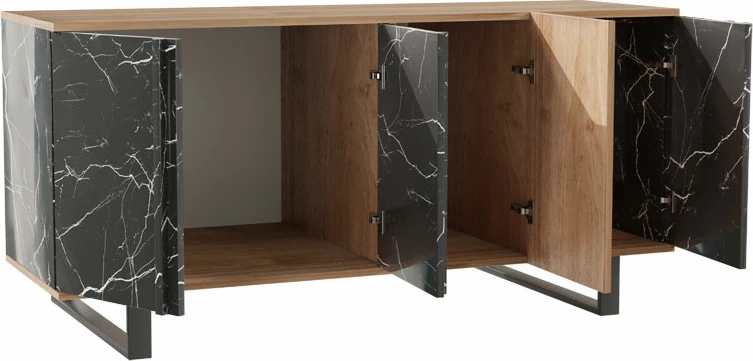 Bufe Amanda, ngjyrë arre-e zezë, 160x40x78.5cm