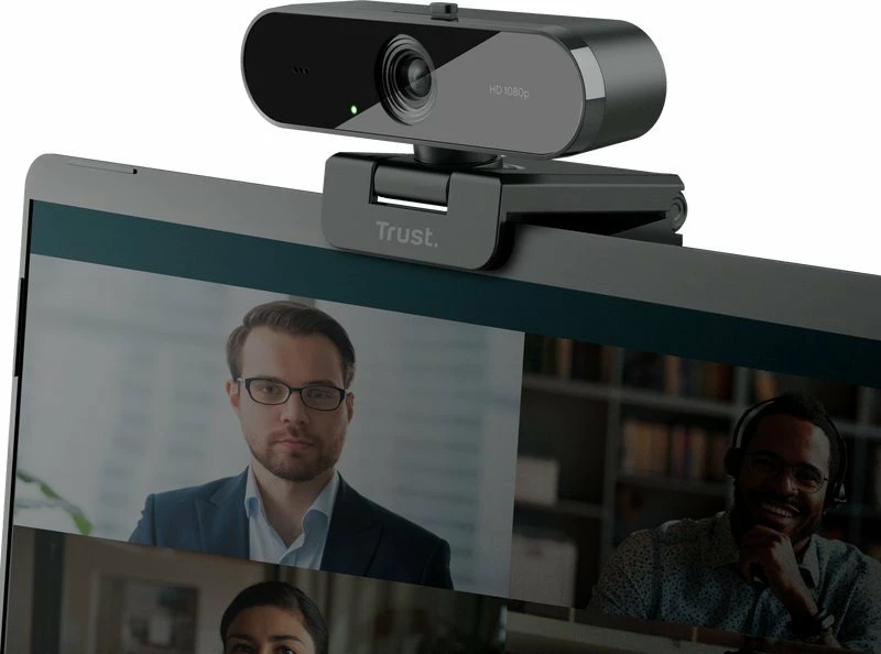 Webkamerë Trust TW-200 (24734) Full HD 1080p 30fps, USB, me mikrofon mono dhe kapak privatësie, e zezë