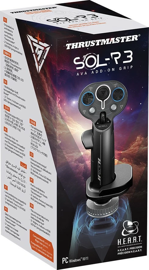 Dorezë joystick Thrustmaster Sol-R 3 AVA Add-On Grip 21 butona 6 bosht H.E.A.R.T. USB-C PC e zezë