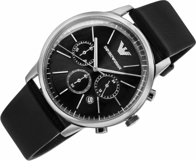 Orë dore meshkuj Emporio Armani Minimalist Chronograph AR11774, e zezë, me kuti