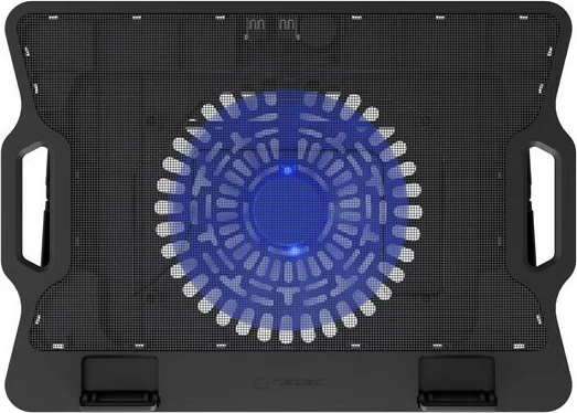 Mbajtëse ftohëse për laptop NATEC DIPPER 2, 17.3", 1 ventilator, USB, e zezë me dritë blu