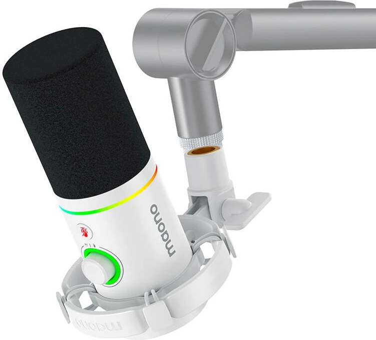 Mikrofon dinamik Maono PD200x, i bardhë, me ndriçim RGB