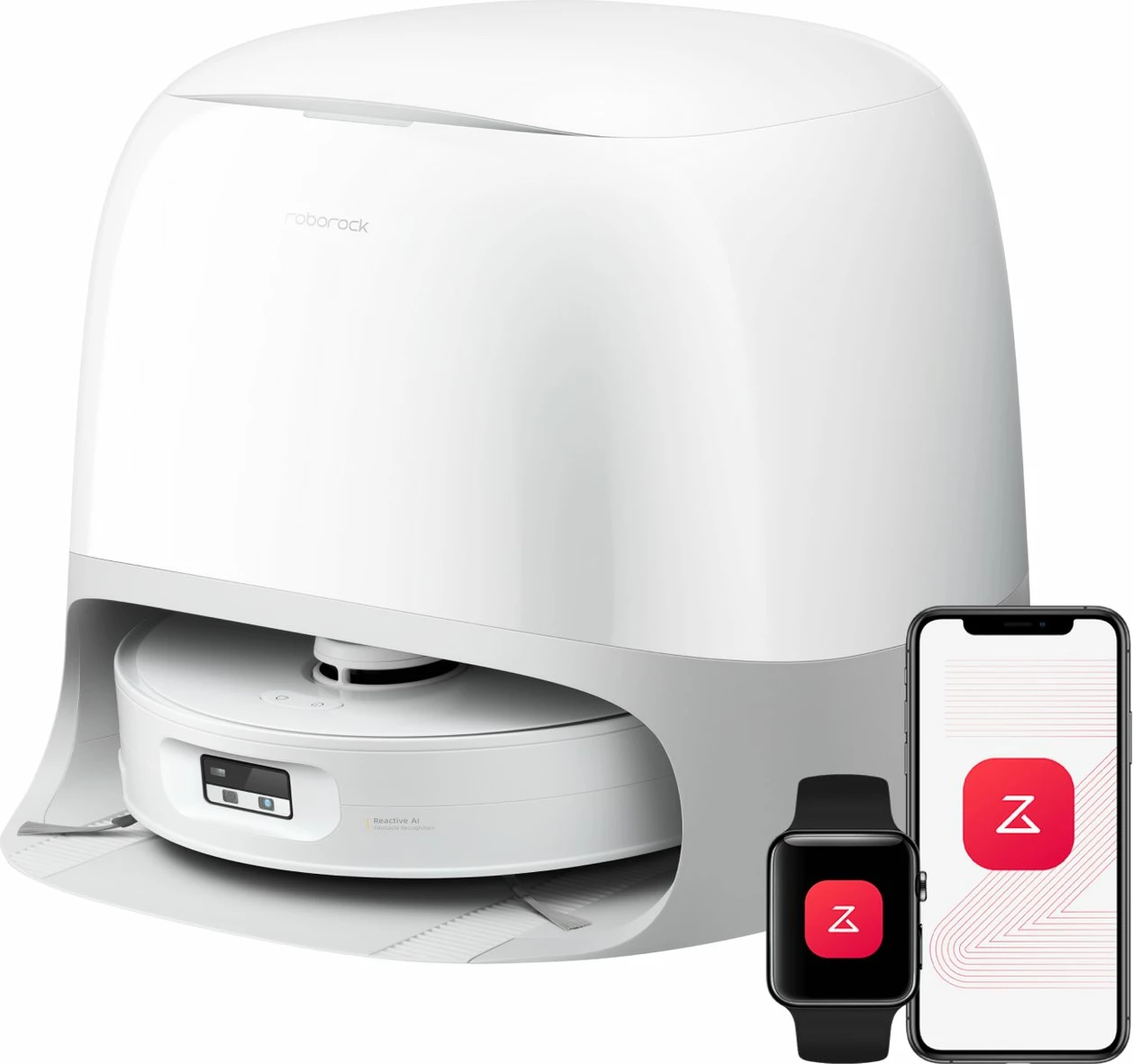 Fshesë robotike Roborock Qrevo Curv 2 Flow QC2F02-00 20000Pa me fshirje dhe stacion zbrazjeje, e bardhë