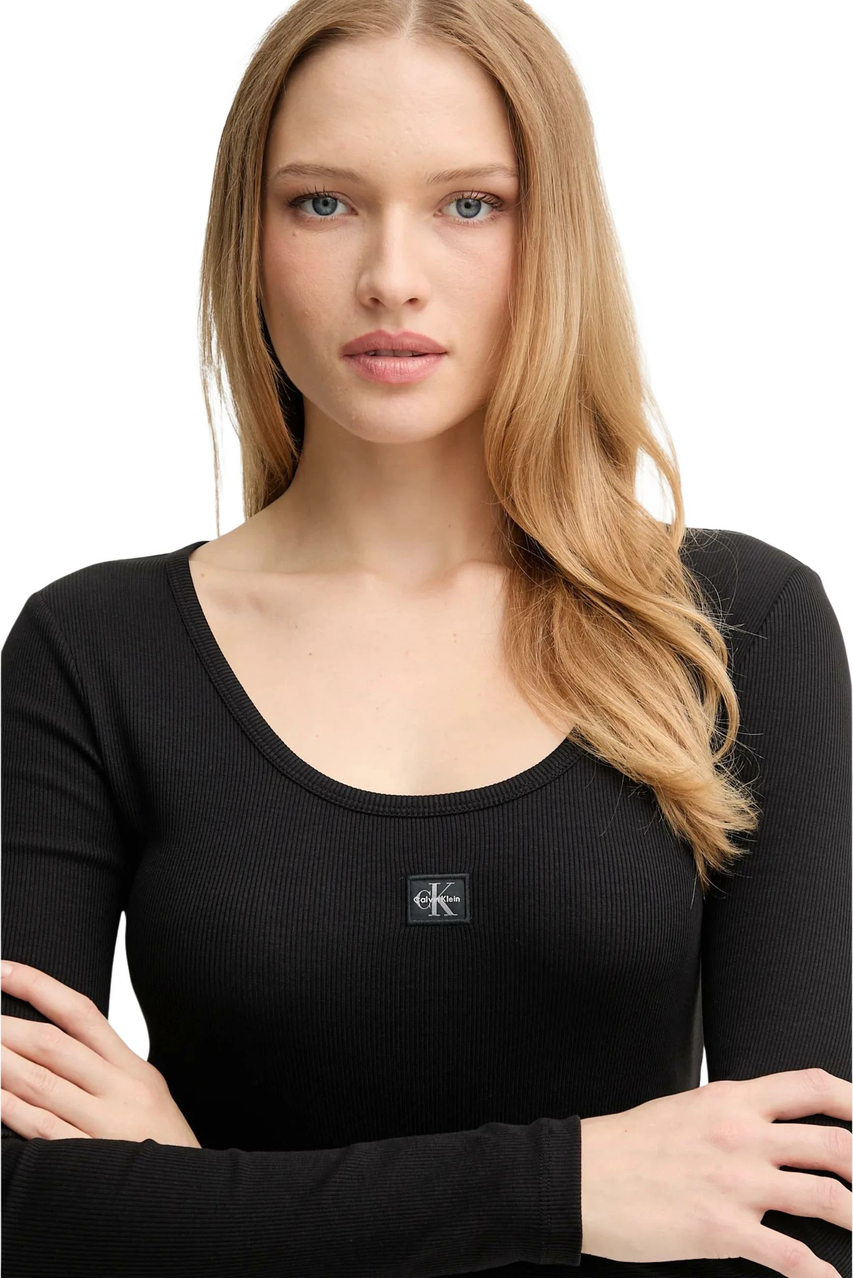 Maicë me mëngë të gjata për femra Calvin Klein Jeans LV047D218G, e zezë [Madhësia: S]