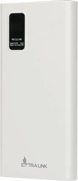 Powerbank Extralink EPB-067W, 10000mAh, USB-C PD 22.5W, i bardhë