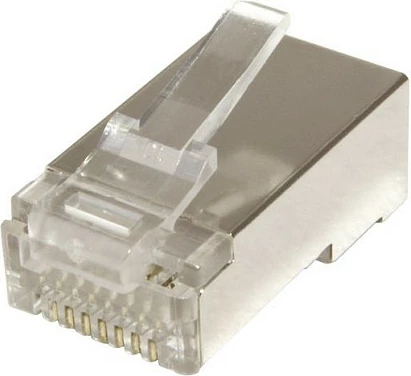 Konektor RJ-45 VALUE 21.99.3065, Cat6, paketim 100 copë, transparent/metalike