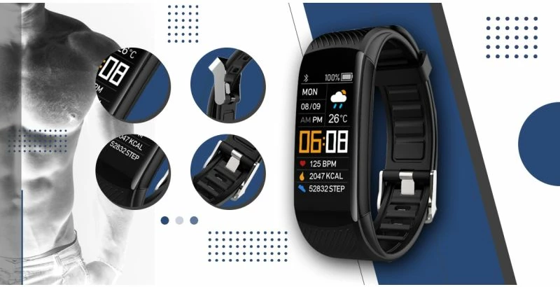 Smartwatch Giewont, zi e kaltër e errët