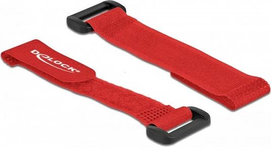 Lidhëse kabllosh me velcro DeLOCK, 150 x 20 mm, 5 copë, e kuqe