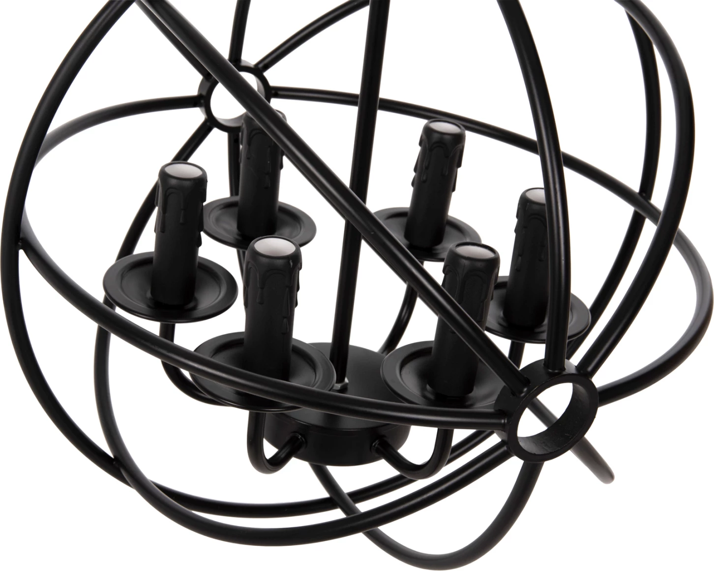 Llambë varëse tavani, sferë metalike e zezë, 6-drita, FH4127, Φ42x108H cm