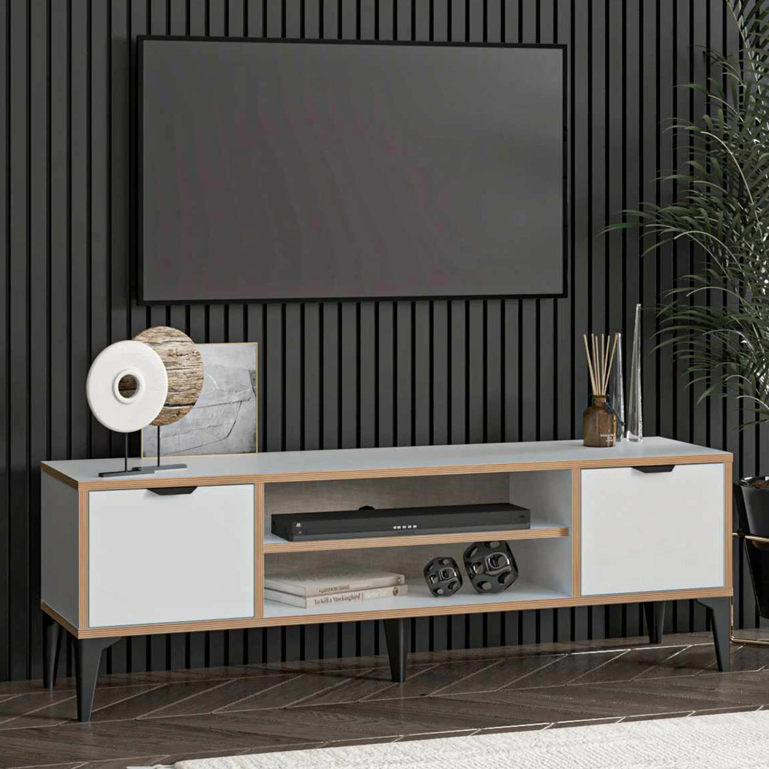 Komodë TV Skye Decor, Arden, e bardhë