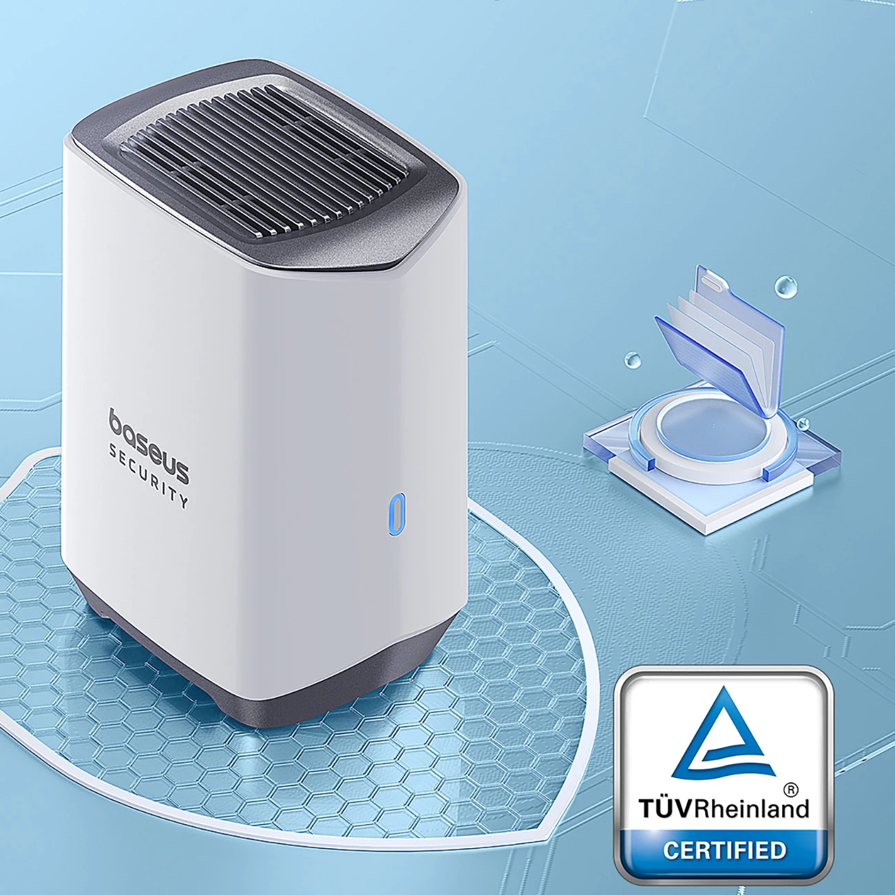 Set kamerash sigurie Baseus Security N1, 2K, 2 kamera, 16GB memorie, i bardhë