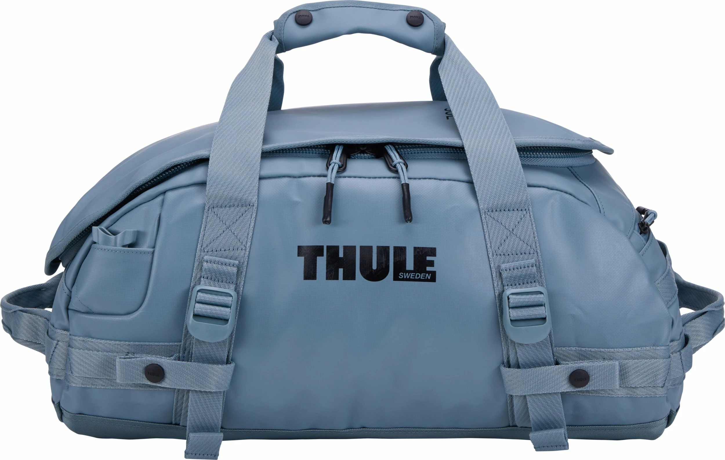 Çantë udhëtimi/duffel Thule Chasm 30L, 2-në-1 duffel + backpack, waterproof, poliester i ricikluar, Pond Gray