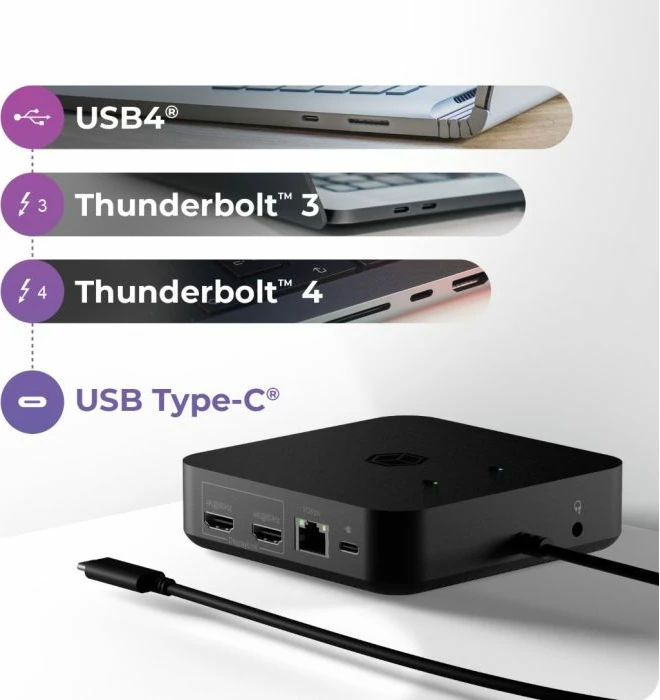 Docking station USB-C ICYBOX IB-DK4090-C 12-në-1, 85W PD, 3x HDMI 4K@60Hz, Gigabit LAN, e zezë