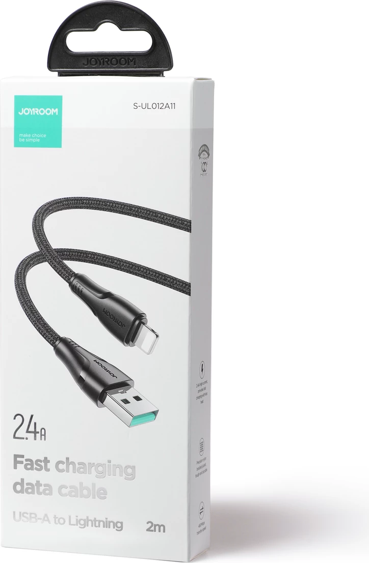 Kabllo Joyroom Surpass Series A11, USB-A në Lightning, 2m, 2.4A, e zezë