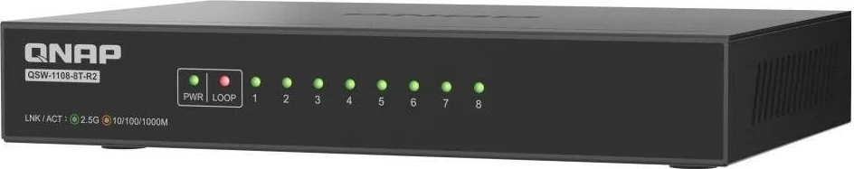 Switch Qnap QSW-1108-8T-R2, 8 porte 2.5 Gbit, i zi-gri