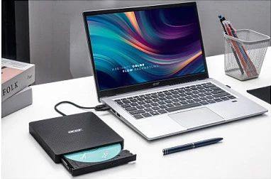 Shkrues DVD portabil Acer AXD001, USB 3.2, për laptop, i zi