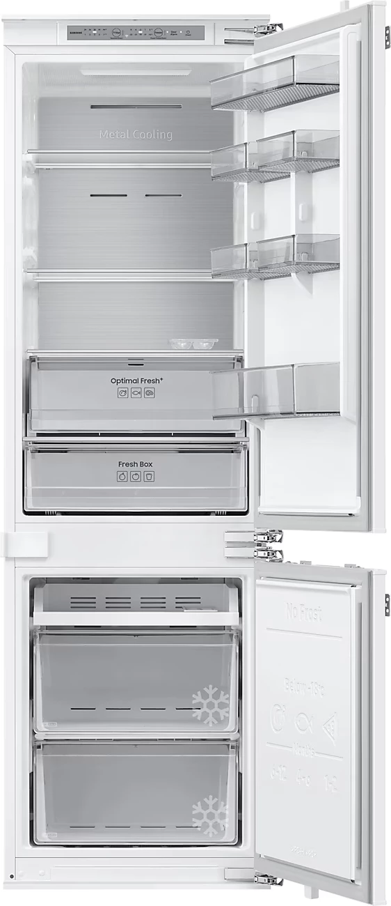Frigorifer inkastrues Samsung BRB80F26DEF0EO 267L 177.5x54cm, me ngrirës poshtë, i bardhë