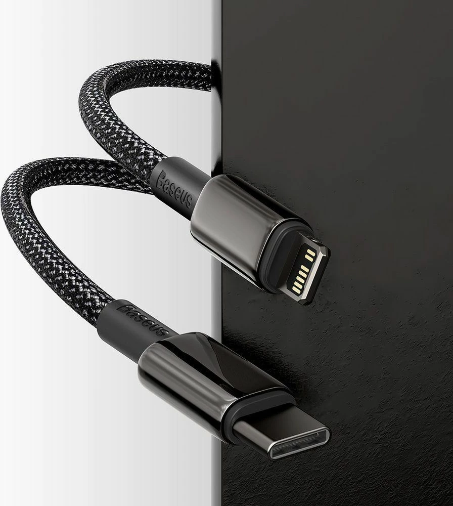 Kabllo Baseus USB-C–Lightning 6953156232037 1m PD 20W, e zezë (1 copë)