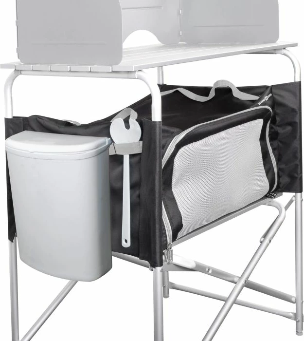 Kuzhinë kampingu palosëse BRUNNER Snack Basic 0422095N.C03, 62x46cm, H90/109cm, gri/zezë, me çantë bartjeje