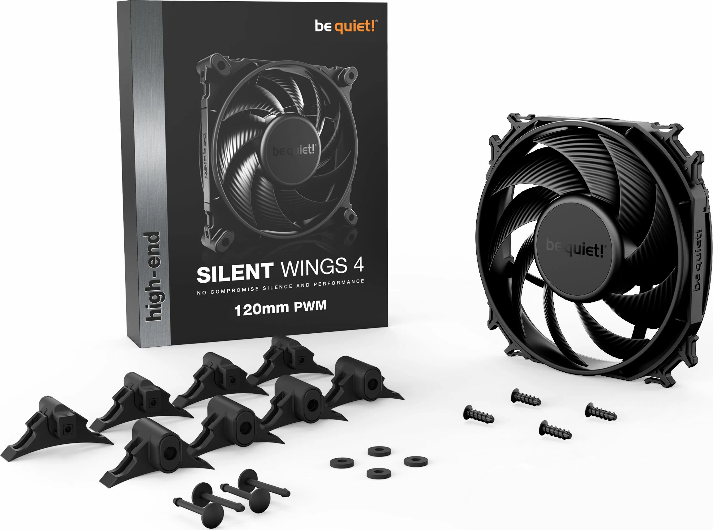 Ventilator kompjuteri be quiet! Silent Wings 4 120mm PWM (BL093), i zi, 1 copë