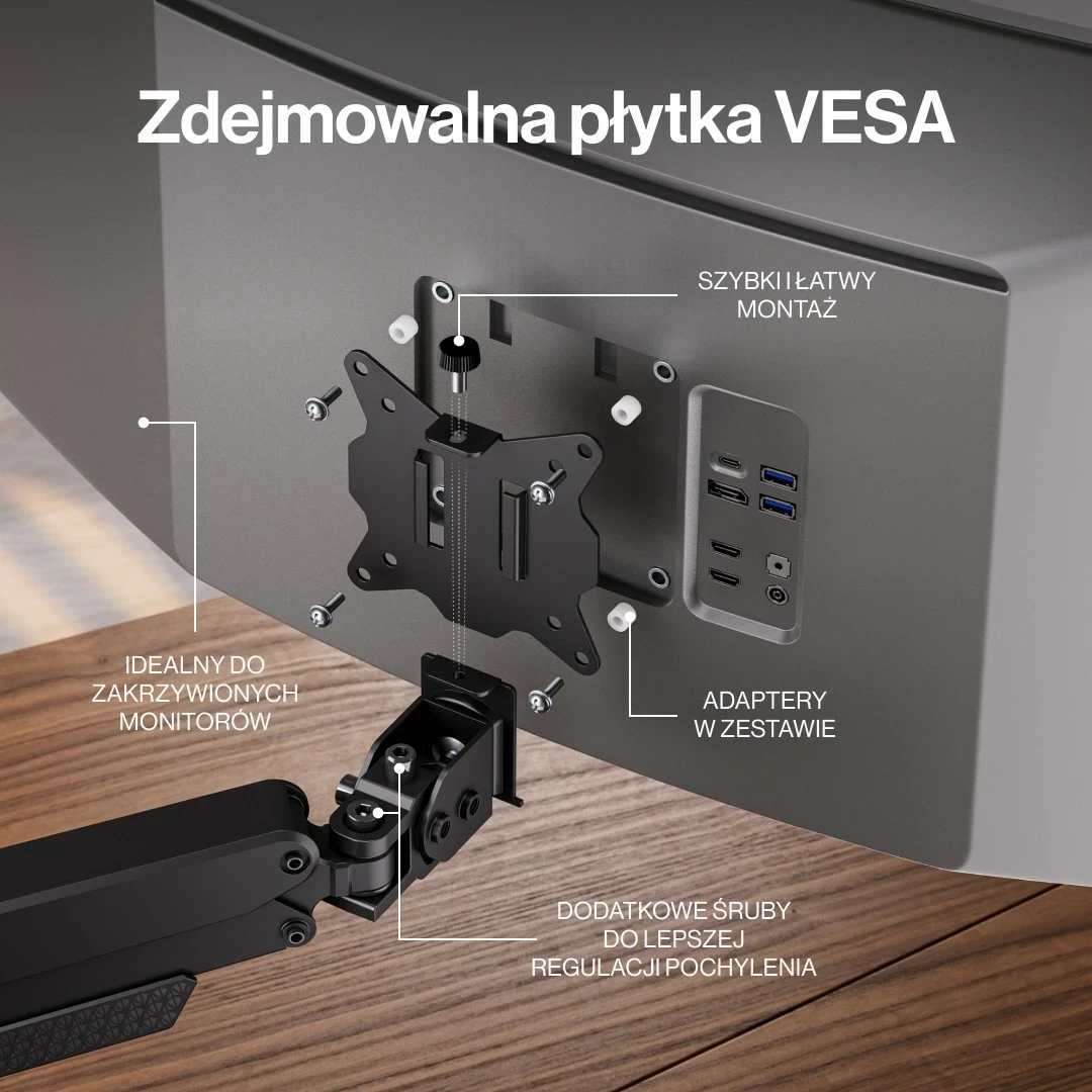 Mbajtës monitori Endorfy Atlas GS Pro Single, 49", i zi