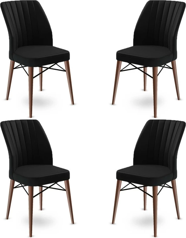 Set karrigesh (4 copë) Hanah Home, Flex, e zezë, kafe
