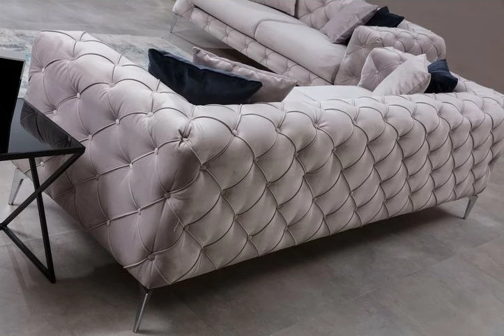 Divan treshe Atelier del Sofa, Como, ngjyrë gri e çelët