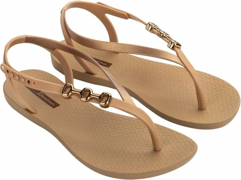Sandale flip-flop për femra Ipanema, bezhë me të arta [Madhësia: 38]