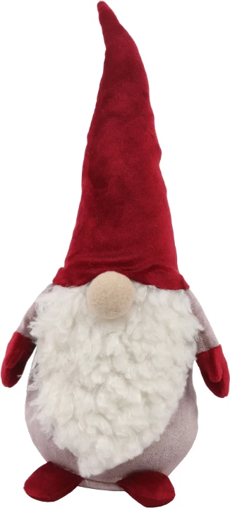 Dekoratë Krishtlindjesh Santa, stof, e kuqe, e bardhë, rozë e zbehtë, 15x12x33cm