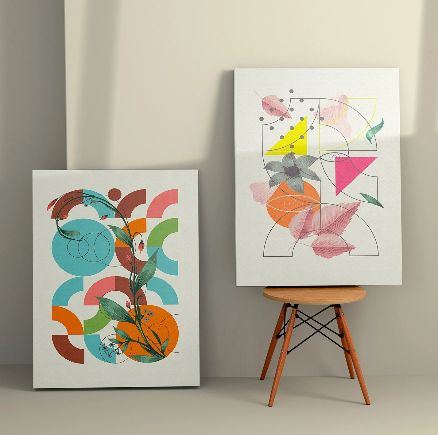 Pikturë dekorative në kanavacë (2 copë), Wallity, 2KNV4283, 50x70 cm