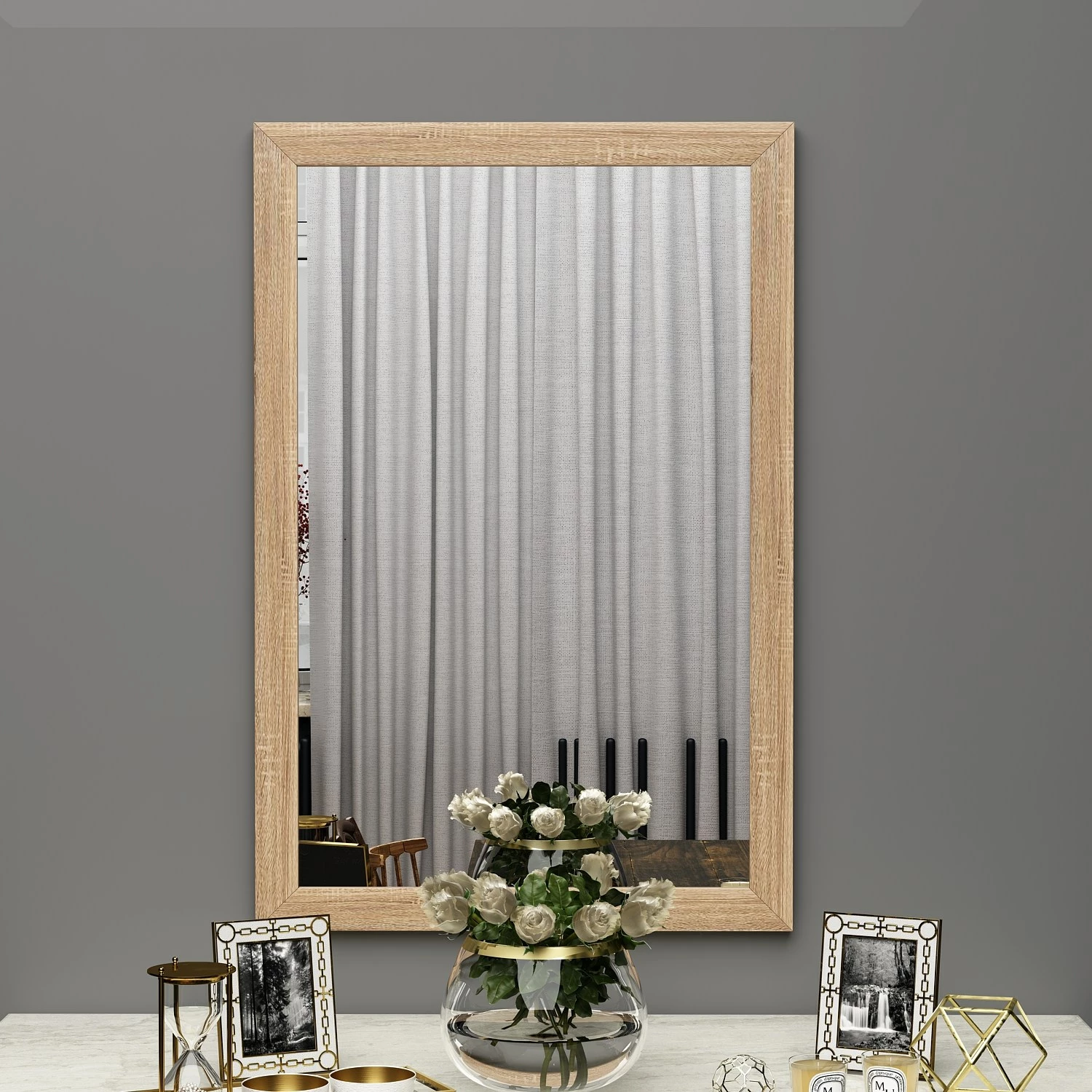 Pasqyrë për komodinë, ngjyrë natyrale, Skye Decor