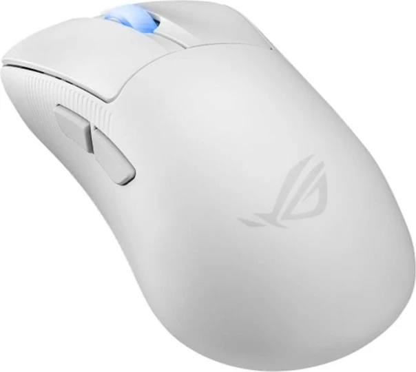 Maus gaming Asus ROG Keris II Ace 90MP03N0-BMUA10, 54 g ultra i lehtë, sensor 42.000 dpi, tri-mode wireless USB 2.4 GHz Bluetooth, polling deri 4K/8K, i bardhë