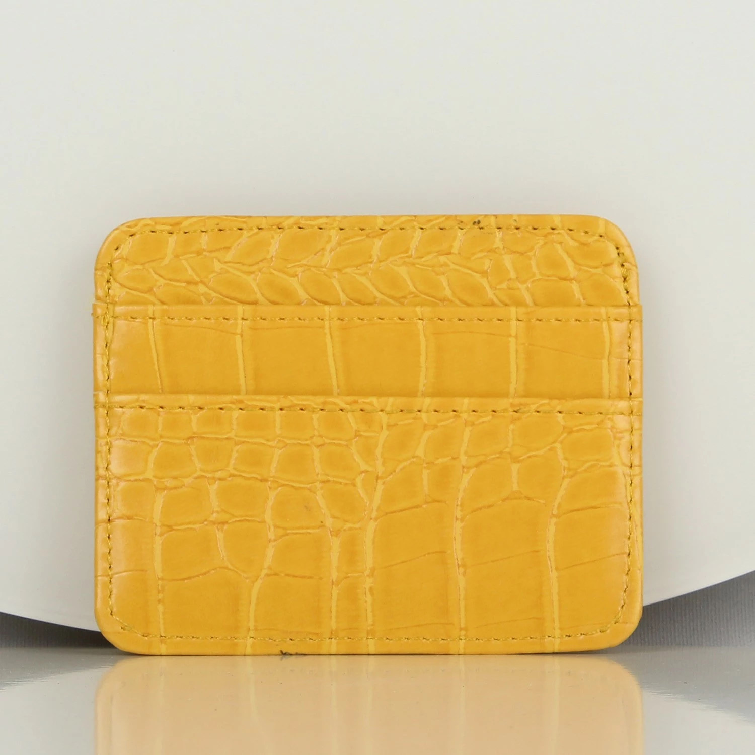 Portofol prej lëkure, mbajtës kartelash, ngjyrë e verdhë, Zoozie Bags, 2453