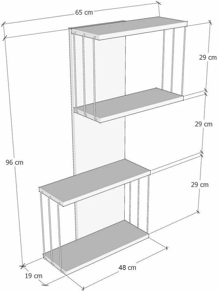Raft muri Hanah Home Destan, anthracite, dru lis