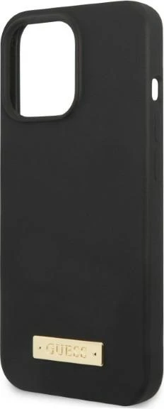 Mbështjellës Guess GUHMP13XSPLK për iPhone 13 Pro Max 6.7", silikon, MagSafe, zi